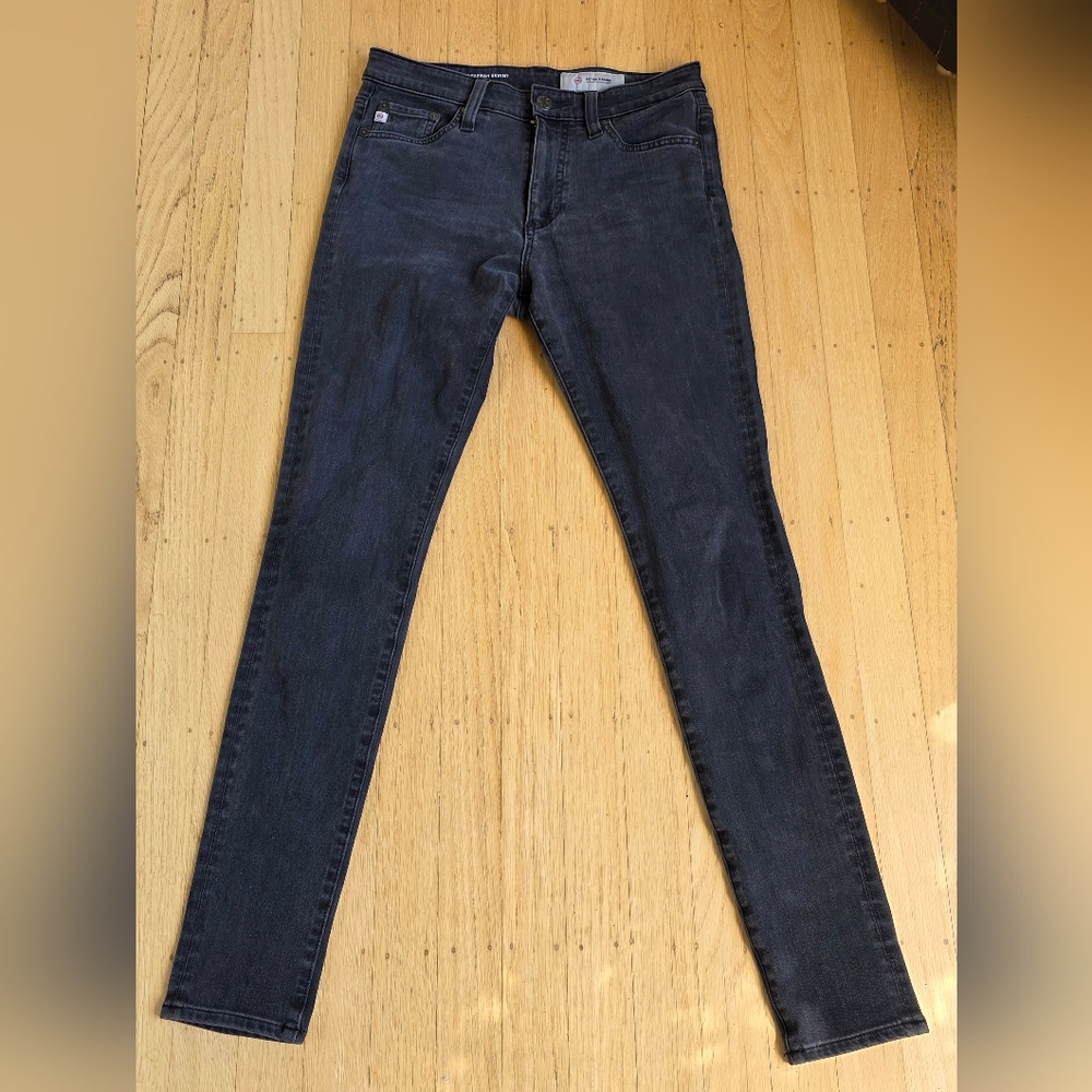 AG The Farrah High Rise Skinny Black Denim Jeans Size 26